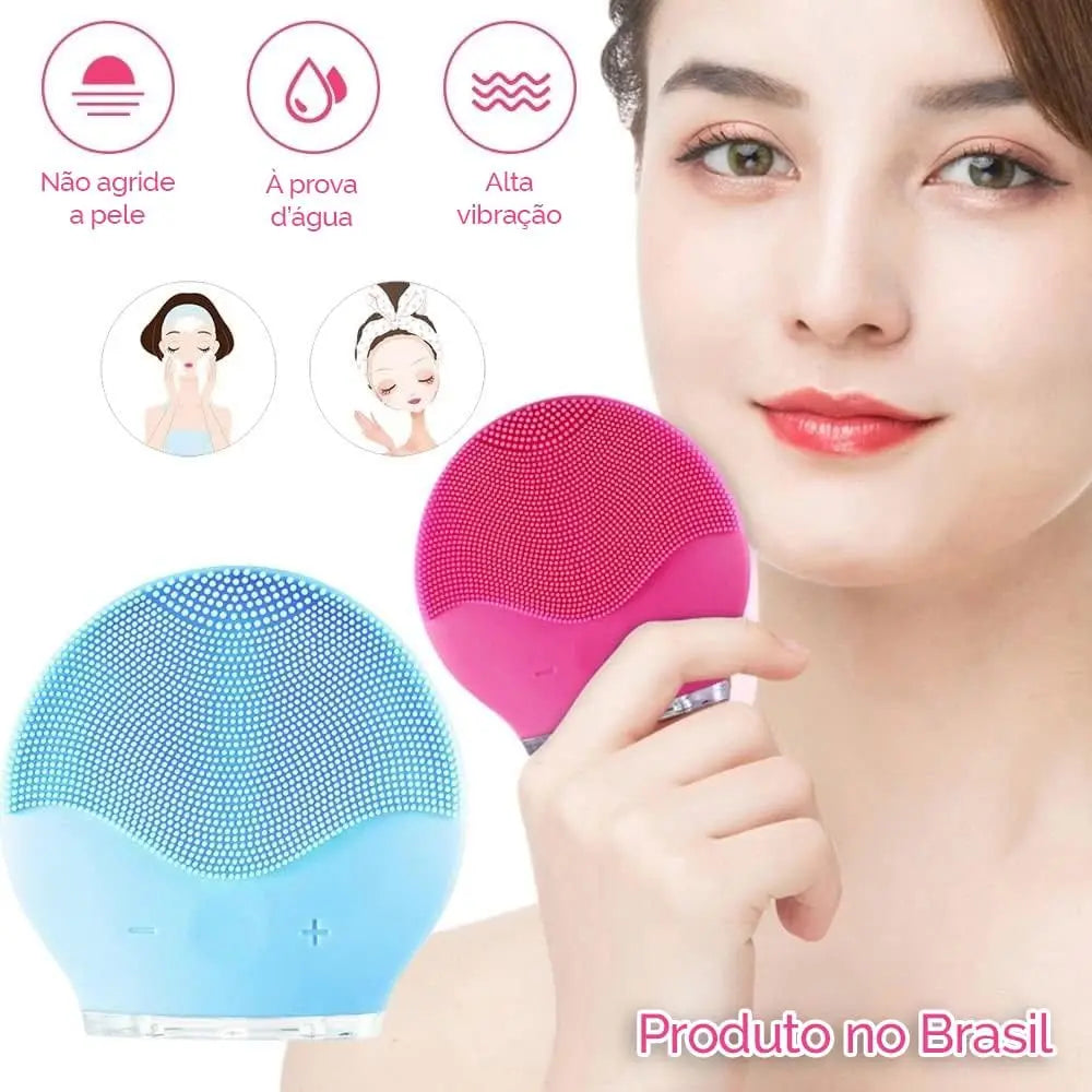 Escova Elétrica para Limpeza Facial com Esponja
