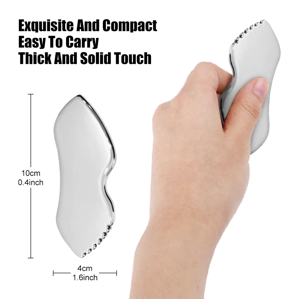 1PC Guasha Scraping Massage Scraper Face Massager Gua Sha Board Stainless Steel Body Muscle Relaxing Scraping Board Massage Tool