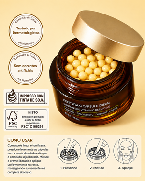Creme Facial em Cápsulas com Vitamina C, Niacinamida e Colágeno