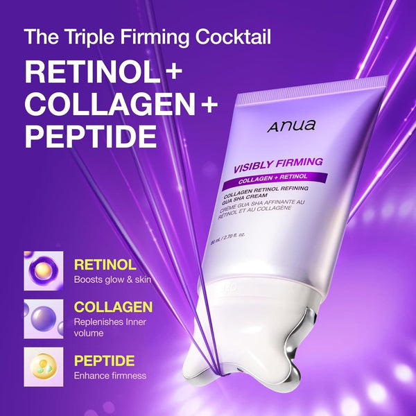 Creme de Tripla Firmeza com Gua Sha (Retinol + Colágeno + Peptídeos)