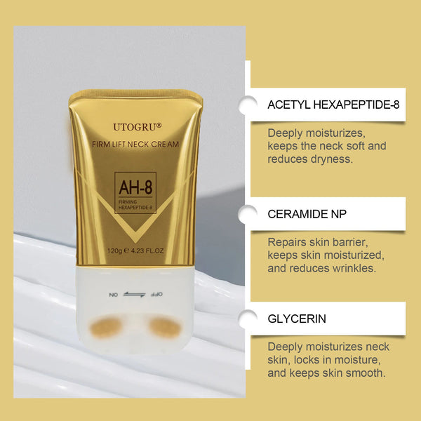 Creme para Pescoço com Peptídeos e Massageador Roll-On – Hidratação Intensiva e Cuidado Diário
