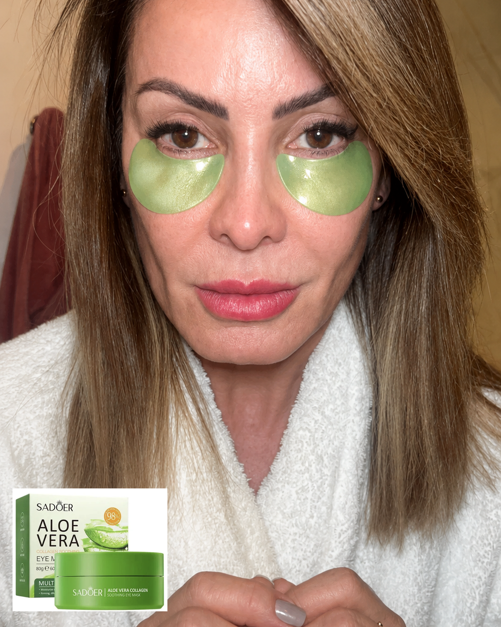 Máscara de Olhos de Colágeno com Aloe Vera