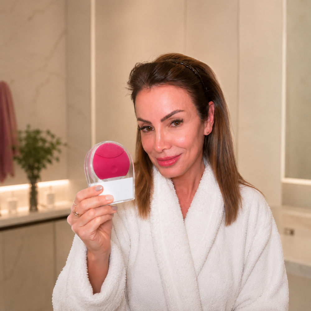 Escova Elétrica para Limpeza Facial com Esponja